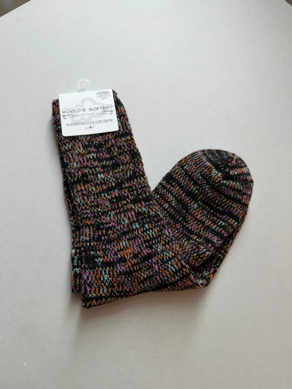 World's Softest Women’s Multicolor Marled Crew Socks - Picture 3 of 4
